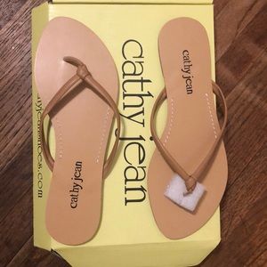 Nude thong sandals